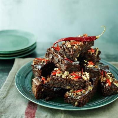 Chocolate, cherry and chilli brownies