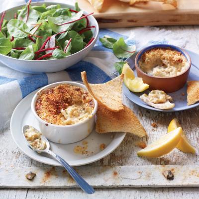 Crab gratin with brandy