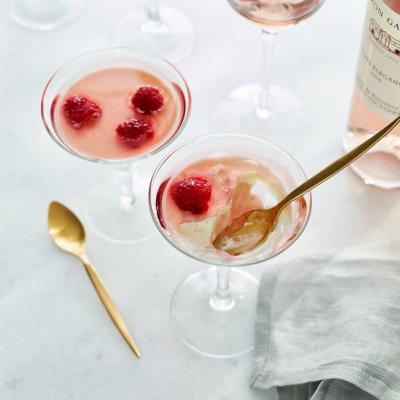 Panna cotta with raspberry rosé jelly