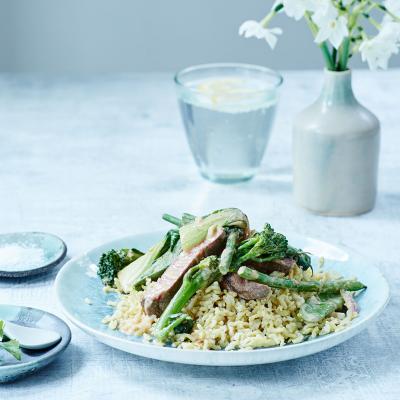 Satay beef rice