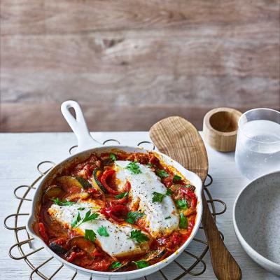 Spanish cod with sweet and smoky veg