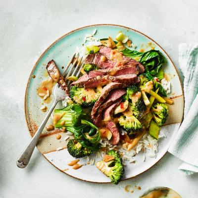 Satay steak stir-fry