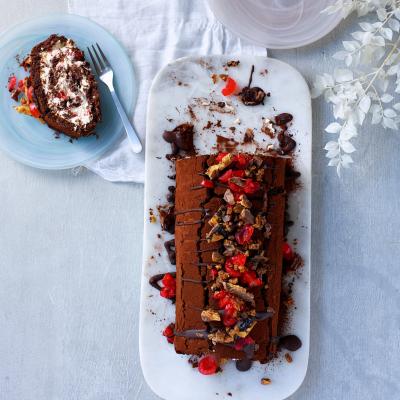 Chocolate Florentine roulade