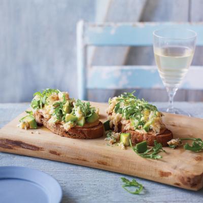 Open crab sandwich