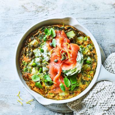 Scandi smoked salmon frittata