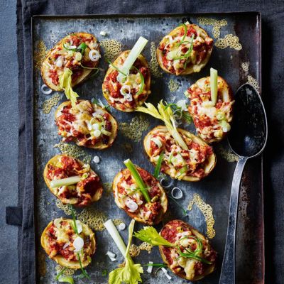 Bloody Mary stuffed potato skins