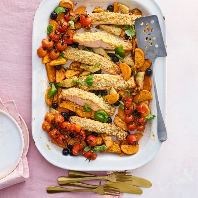 Provençal pine nut-crusted salmon