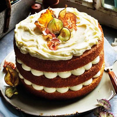 White chocolate almond layer cake