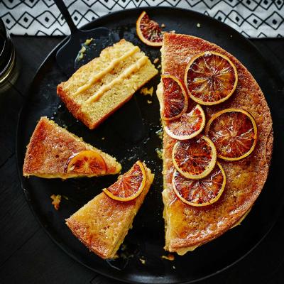 Blood orange drizzle cake