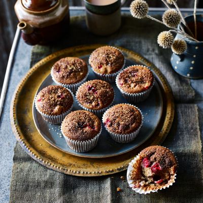 Cranberry, cinnamon and orange muffins