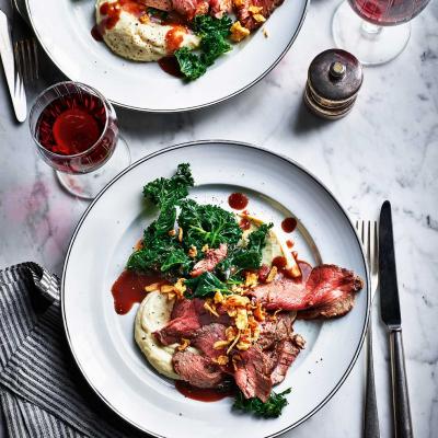 Roast beef fillet with celeriac purée