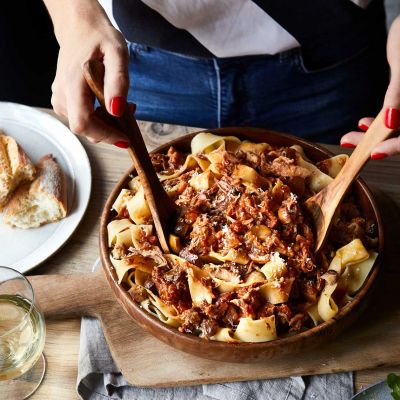 Duck, Marsala and chestnut ragu