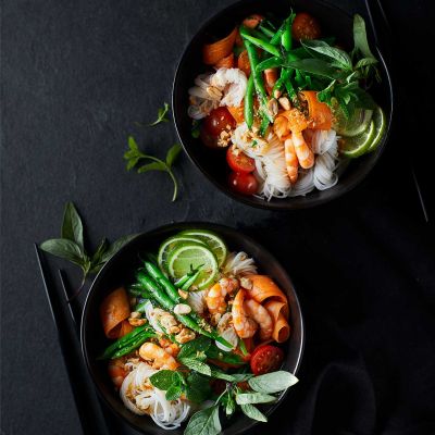 Thai-style prawn and peanut noodle salad