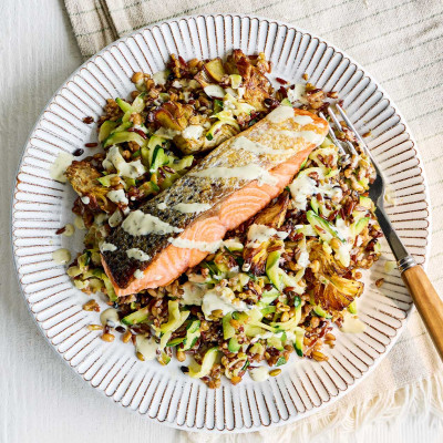 Salmon with grains