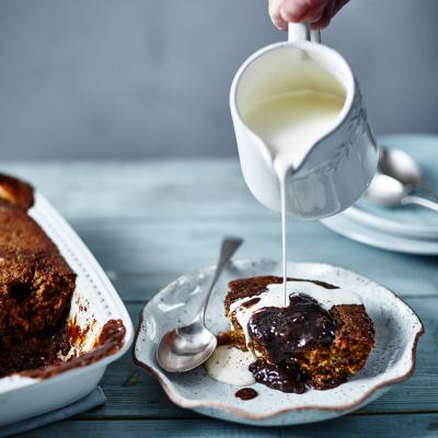 Self-saucing sticky toffee pudding