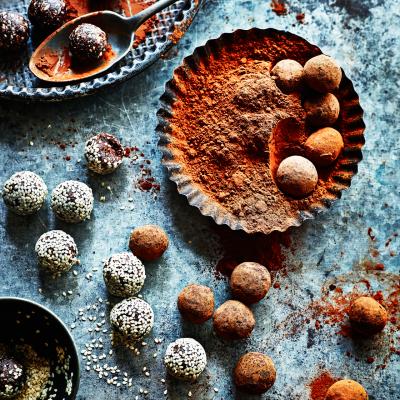 Tahini chocolate truffles