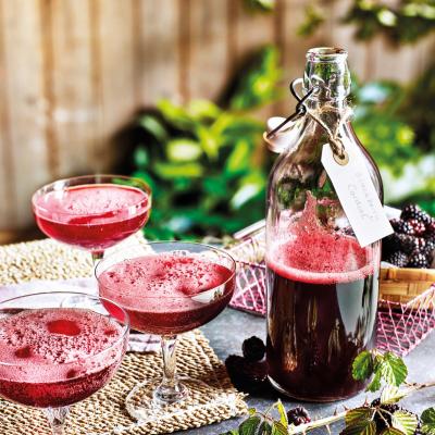 Blackberry fizz cocktail