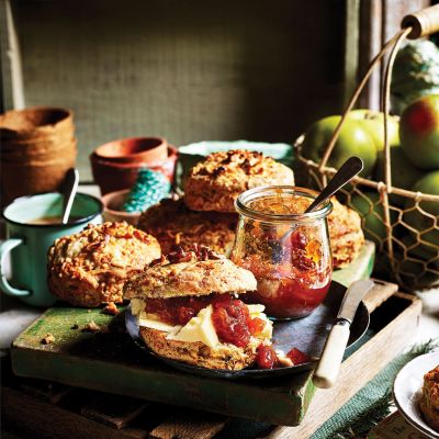 Apple, cheddar and walnut scones