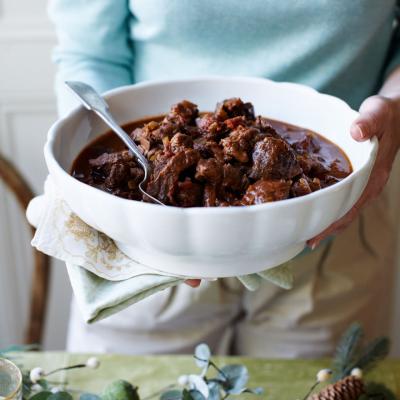 Beef and porcini stew with rosemary, tomato and Chianti