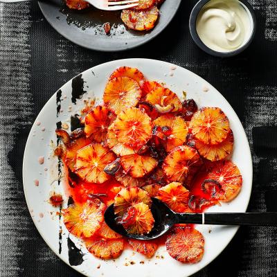 Blood oranges with spiced syrup