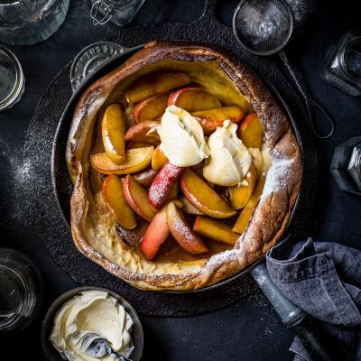 Dutch Baby with honey butter apples