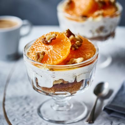 Individual clementine & walnut tiramisu from California Walnuts