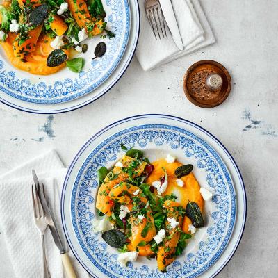 Buttered squash salad with sage and goats' cheese