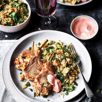 Halloumi-crusted lamb rack