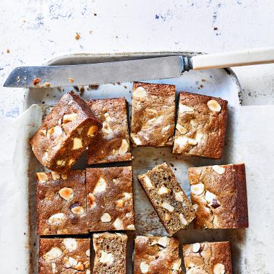 Mocha and Brazil nut blondies