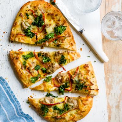 Spicy sausage flatbreads
