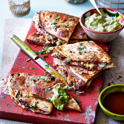 Chorizo and jalapeno quesadillas