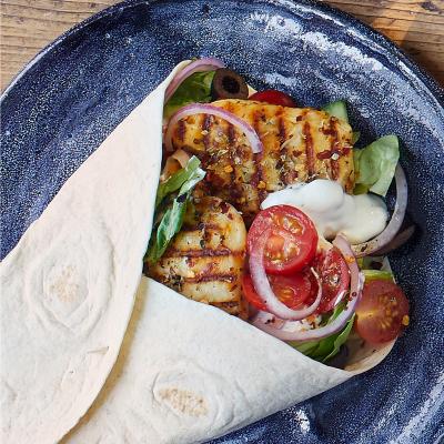 Greek halloumi wraps