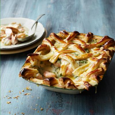 Lattice-topped fish pie