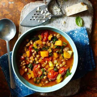 Lentil and vegetable minestrone