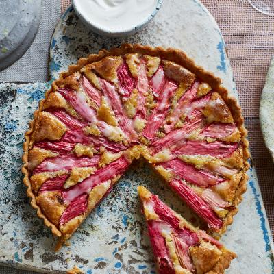 Rhubarb frangipane tart