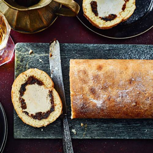 Chestnut and Christmas pudding Arctic roll