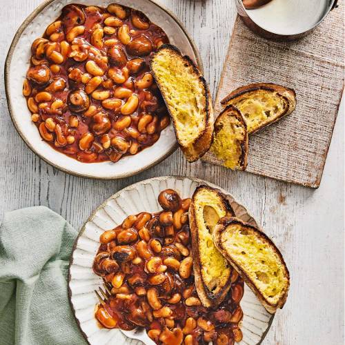 Bean and mushroom chasseur