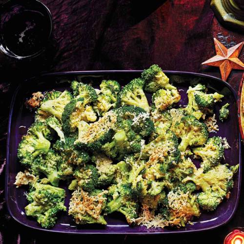 Crispy smashed broccoli with parmesan