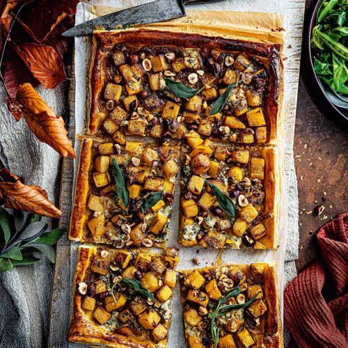 Squash and stilton tart