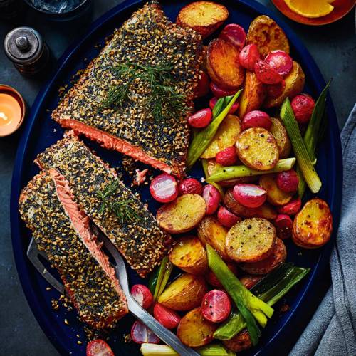 'Everything seasoning' salmon roast