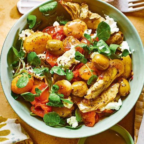 Goat's cheese and artichoke baked gnocchi
