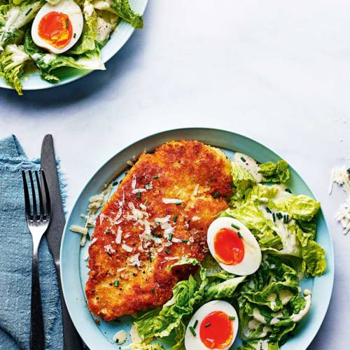 Chicken Caesar schnitzels