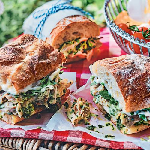 Salsa verde chicken mayo sandwiches
