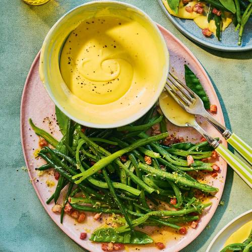 Summer beans with rapeseed hollandaise