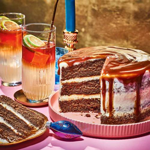 Dark and stormy gingerbread cake