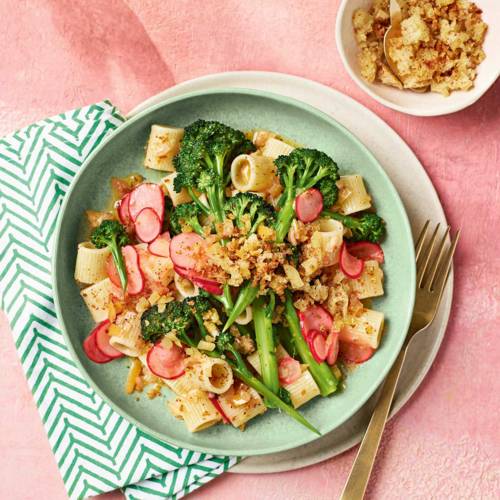 'PSB' pasta with preserved lemon butter 