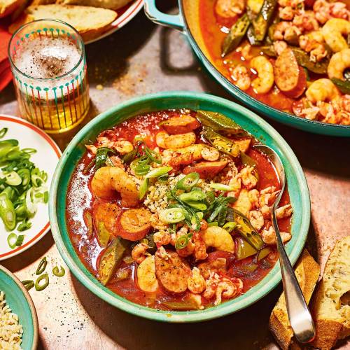 Cajun seafood and sausage gumbo