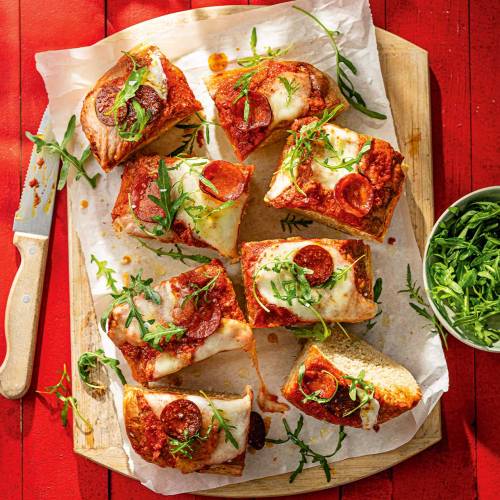 Ciabatta pepperoni pizza