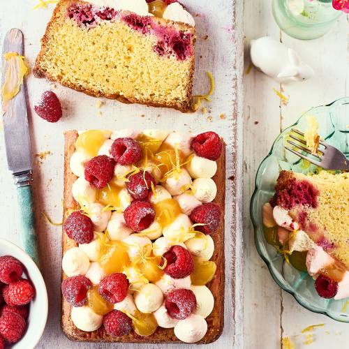 Lemon and raspberry loaf cake