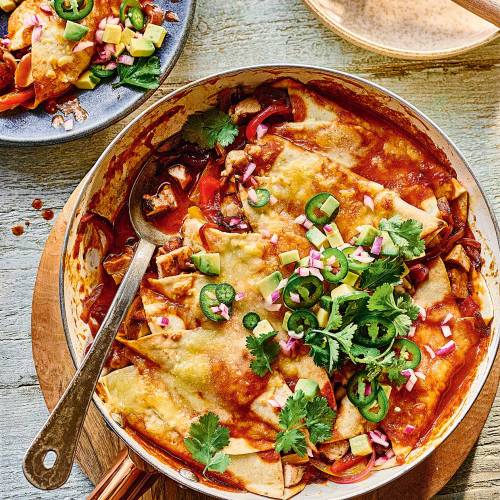 All-in-one chicken enchiladas